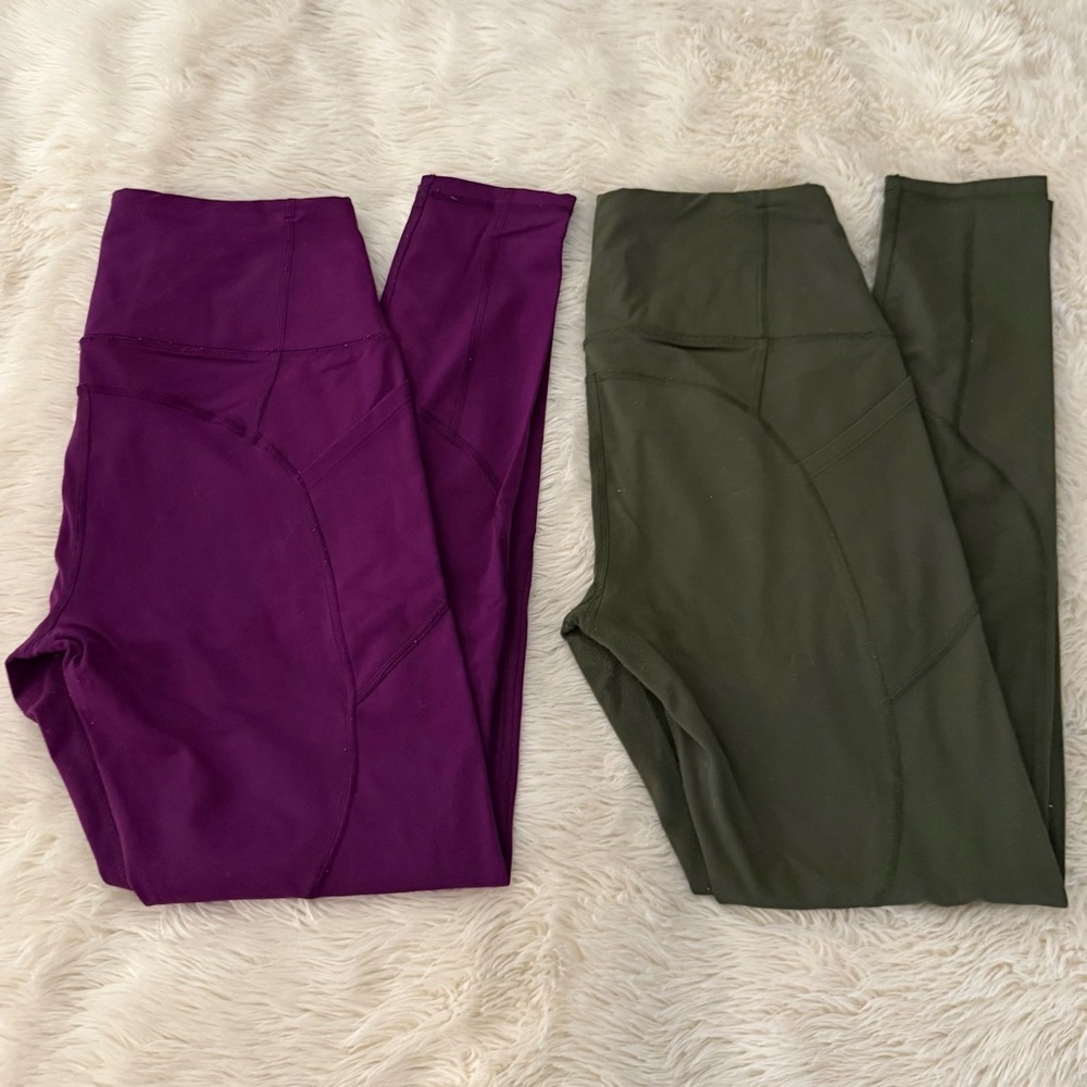 Victoria's Secret VSX KnockOut Tight Purple & Olive Leggings
